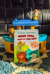 A favorite children's book: "Noah, Noah, What Do You See?" by Bill Martin, Jr. and Michael Sampson, illustrated by Melissa Iwai